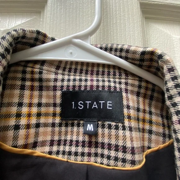 1. STATE | Long Plaid Blazer Coat Size Medium - Picture 6 of 13